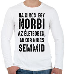 printfashion NORBI - Férfi hosszú ujjú póló - Fehér (18402120)