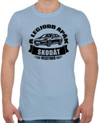 printfashion Legjobb skodás apák - Férfi póló - Világoskék (18385627)