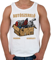 printfashion Prémium autószerelő - Férfi atléta - Fehér (18464390)