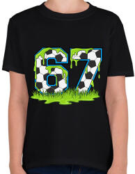 printfashion Funny Soccer Drip 67 Meme PNG - Gyerek póló - Fekete (18374255)