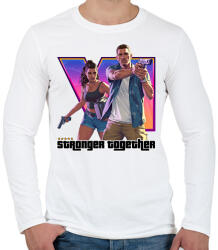 printfashion Stronger together GTA 6 - Férfi hosszú ujjú póló - Fehér (18484137)