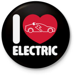 printfashion I love electric - Kitűző, hűtőmágnes - Fekete (18379633)