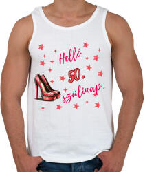 printfashion Szülinap tűsarkú pink 50 - Férfi atléta - Fehér (18289440)