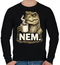 printfashion Grumpy dínó kávéval - Férfi pulóver - Fekete (18100795)