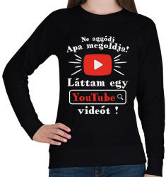 printfashion Apa megoldja - Női pulóver - Fekete (18407673)