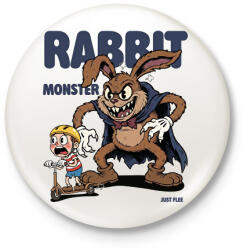 printfashion Rabbit Monster - Kitűző, hűtőmágnes - Fehér (18376426)
