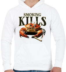 printfashion Anti dohányos - Férfi kapucnis pulóver - Fehér (18018399)