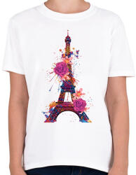 printfashion Eiffel torony - Gyerek póló - Fehér (18008655)