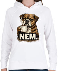 printfashion Grumpy kutya kávéval - Női kapucnis pulóver - Fehér (18097667)
