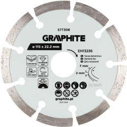 GRAPHITE Disc de taiere diamantat, segmentat, 230 x 22, 22 mm, taiere uscata si umeda 57T306 (57T306) Disc de taiere