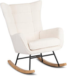 Mebel Elite JACKSON hintafotel krémszínű bouclé kárpittal, tölgy lábakkal (ME-JACKSON-KR-TB-FW)