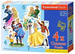 Castorland Puzzle 4 in 1 (4+5+6+7 piese) Printesele Indragostite 04461 (5904438004461) Puzzle