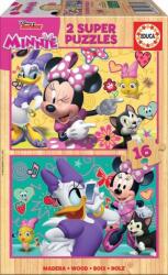Educa Puzzle din lemn 2x16 piese Minnie Happy Helpers 17623 (8412668176232) Puzzle
