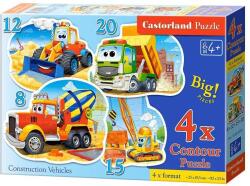 Castorland Puzzle 4 in 1 (8+12+15+20 piese) Masinarii de Constructie 43040 (5904438043040) Puzzle