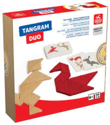 DEICO Joc Tangram Duo - Set 2 tangramuri din lemn colorat si natur (5947513015082)