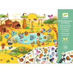 DJECO Joc creativ cu abtibilduri Savana, desert si Polul Nord, Djeco (BO-DJ09560)