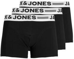 Jack & Jones Underwear barbati Set 3 perechi de boxeri, cu talie medie, SENSE, Negru, XL (12081832_000000_XL)