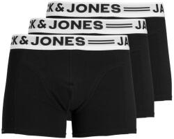Jack & Jones Underwear barbati Set 3 perechi de boxeri, cu talie medie, SENSE, Negru, 2XL (12081832_000000_2XL)