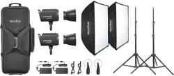 Godox Litemons LA300R K2 kit 2 lumini video LED RGBW 330W cu reflector BR30 si accesorii
