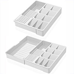ginzamaison Organizator Tacamuri (30x40cm extensibil la 50x40cm), Ginza Maison, Alb, 11 Compartimente (GNZ-MAXI-B)