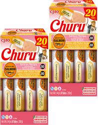 Inaba Foods Churu - mix de delicatese pentru pisici cu aromă de somon și somon cu pui 2x(20x14g)