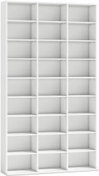 HOMCOM Raft pentru 835 CD-uri sau 500 DVD-uri, raft media Blu-ray cu 27 compartimente și 21 polițe reglabile, Alb | Aosom Romania (836-686V91WT)
