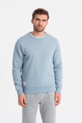 OMBRE OMBRE, Pamut pulóver nyakkivágással a nyak tövében, pasztellkék, M (OM-SSBN-0175-LIGHT-BLUE-M)