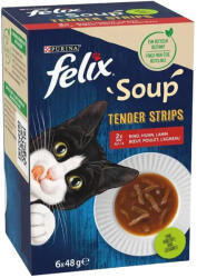 FELIX Soup Tender Strips Házias Válogatás Nedves Macskaeledel Szószban Falatkákkal - 6x48 g