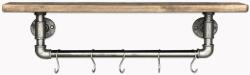  Hanah Home Pipe Shelf Walnut Black Boruraf113