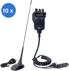  Bax 10 darabos CB rádióállomás készlettel PNI Escort HP 62 és PNI Extra 48 antennával, mágnessel együtt, ASQ, RF erősítéssel