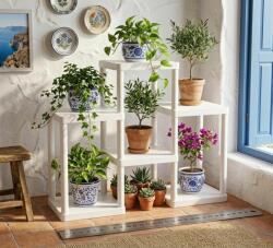  Hanah Home Plastic Multi Purpose Shelf White Sakura Flower - White