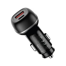 ColorWay Autós töltő 2xUSB (Type-C PD65W + USB QC3.0 18W) (83W), fekete (CW-CHA068PD-BK)