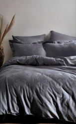  L' essential Maison Satin Double Quilt Cover Set Grey Hoten - Grey