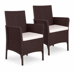 MultiGarden Kerti szék, MultiGarden DNLJA-002-2, barna, 54 x 57 x 84 cm, rattan hatású, párnával, műanyag, poliészter 160 g/m2, teherbírás: 150 kg, 2 db-os szett (TF5361)