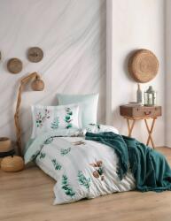  L' essential Maison Satin Egyszemélyes Paplanhuzat Garnitúra Zöld Fehér Vicanze - Zöld