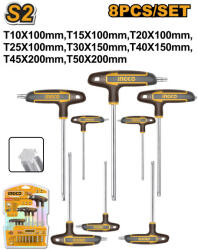 INGCO T10-50 8 részes Torx T-kulcs készlet S2 (HHKT80838)