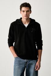 G-Star RAW kapucnis melegítőfelső férfi pamuttal Script half zip hdd sw - fekete XXL