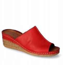  Piros bőr flip-flop papucs 36-os (960 Czerwony 14 )