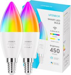 UPXNBOR Smart LED izzó E14 RGBWW 4, 5W WiFi, Alexa/Google kompatibilis - 2 db