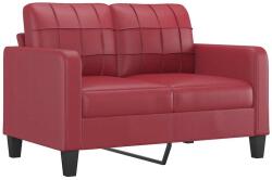 vidaXL 2 személyes kanapé műbőr - bordó - 120 cm ülésszélesség
