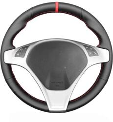 MEWANT kézzel varrott kormányhuzat Alfa Romeo Giulietta / MiTo - fekete műbőr, piros varrással