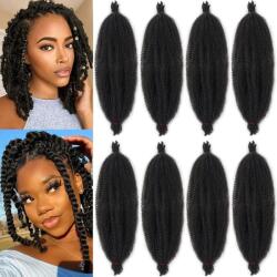 Xtrend Afro Twist hajhosszabbítás szintetikus fonathaj - természetes fekete - 30 cm - 8 csomag
