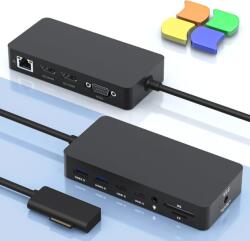 Rytaki Surface Dock 12 az 1-ben, Triple Display HDMI+VGA dokkoló Pro/Laptop/Go/Book