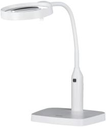 Rollei asztali nagyító LED világítással 1.8X és 3.3X nagyítás, 6 LED állítható fényerővel, hajlítható kar, állvány és bilincs, elemes vagy k