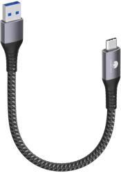 CONMDEX USB-A-C kábel 20 cm, 10 Gbps, USB 3.1 Gen2, QC3.0 - szürke