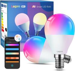 Lepro BP1 AI okos LED izzó E14 G45 4, 9 W RGB+CCT WiFi & Bluetooth - 2 db-os csomag (BP1)