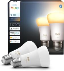 Philips Smart A60 E27 okos LED izzó, White Ambiance, 1100 lm - 2 db