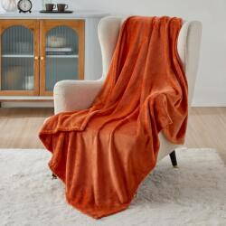BEDSURE bolyhos polár pléd kanapéra és gyerekeknek - narancssárga - 130x150 cm