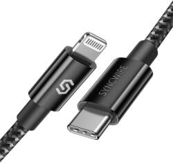 SYNCWIRE USB-C Lightning kábel 1m MFi iPhone 12/11/XS/XR MacBook iPad fekete