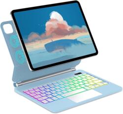 FOGARI iPad 10 (10, 9") billentyűzetes tok QWERTZ trackpaddel, 360°, 7 színű háttérvilágítás - fekete